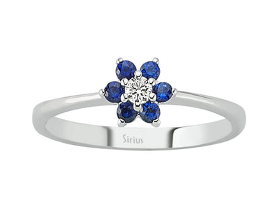 Diamond and Sapphire Daisy Ring