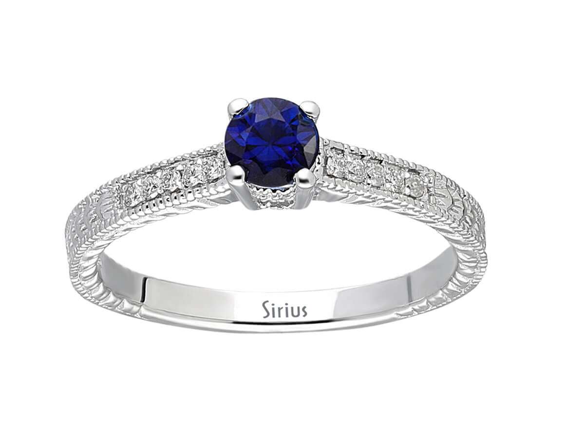 Diamant und Saphir Ring - handgefertigter Diamantschmuck aus Feingold | Sirius Diamant