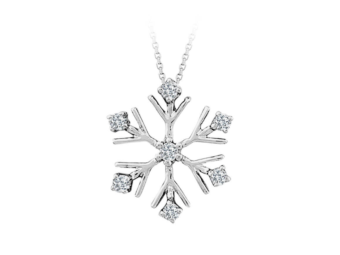 Diamant Schneeflocke Collier - handgefertigter Diamantschmuck aus Feingold | Sirius Diamant