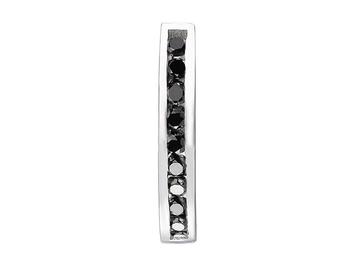 0.15 total carat black diamond men's hoop earrings in 14K white gold