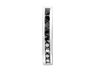 0.15 total carat black diamond men's hoop earrings in 14K white gold