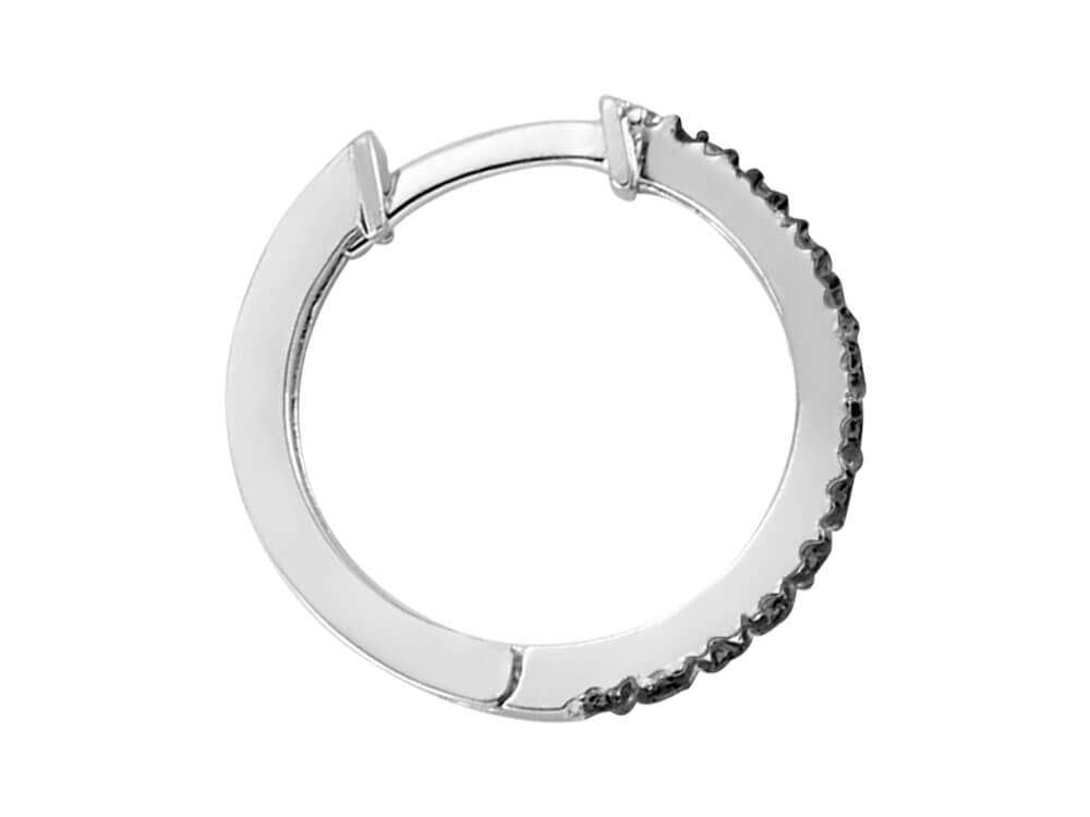 0,18 Carat Schwarz Diamant Herren Creolen in 585er 14K Gold