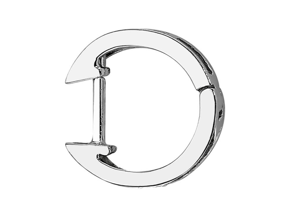 0.06 carat black diamond hoop men's earring in 333 8 K white gold