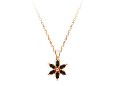 Black Diamond Crocus Flower Necklace