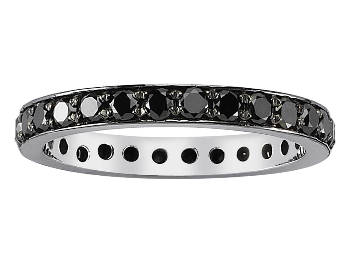 1,33 Karat Schwarzer Diamant rundum Allianz - handgefertigter Diamantschmuck aus Feingold | Sirius Diamant