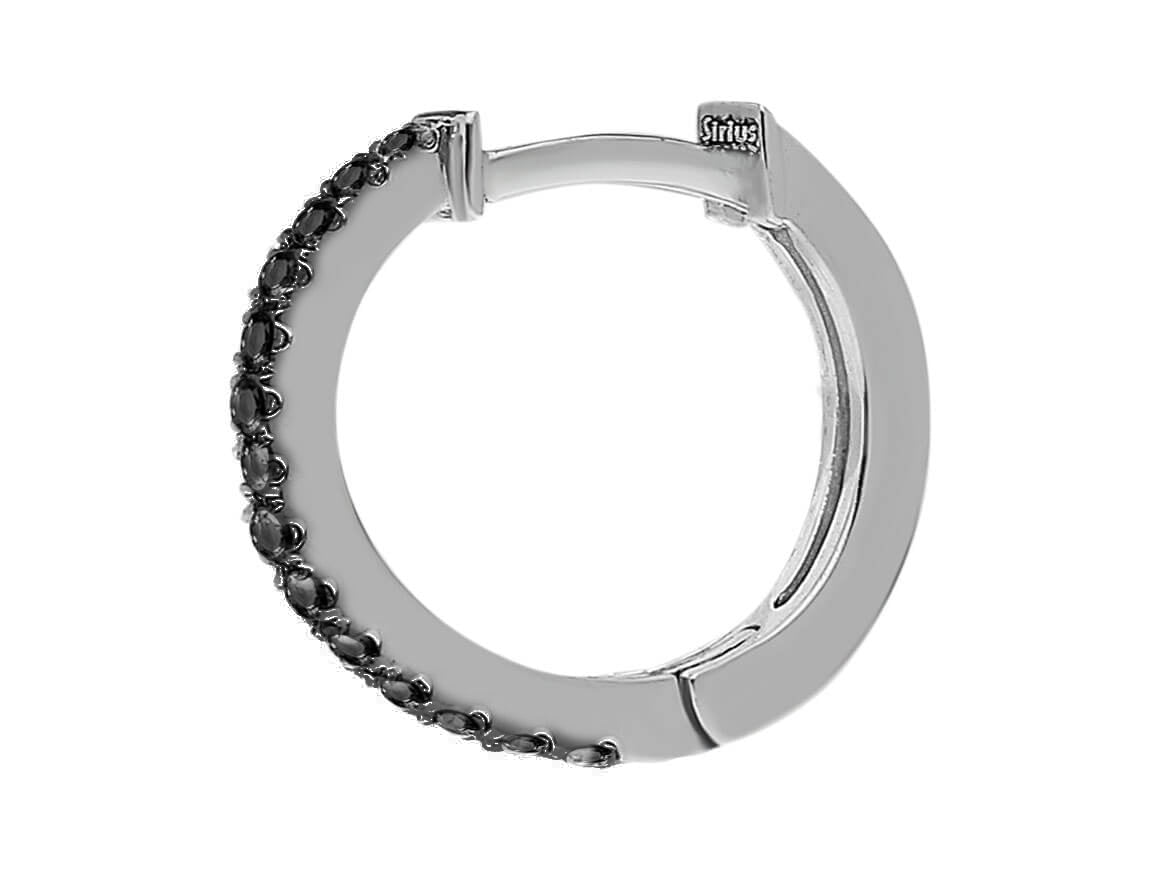 Modern Schwarze Diamant Herren Creolen - handgefertigter Diamantschmuck aus Feingold | Sirius Diamant