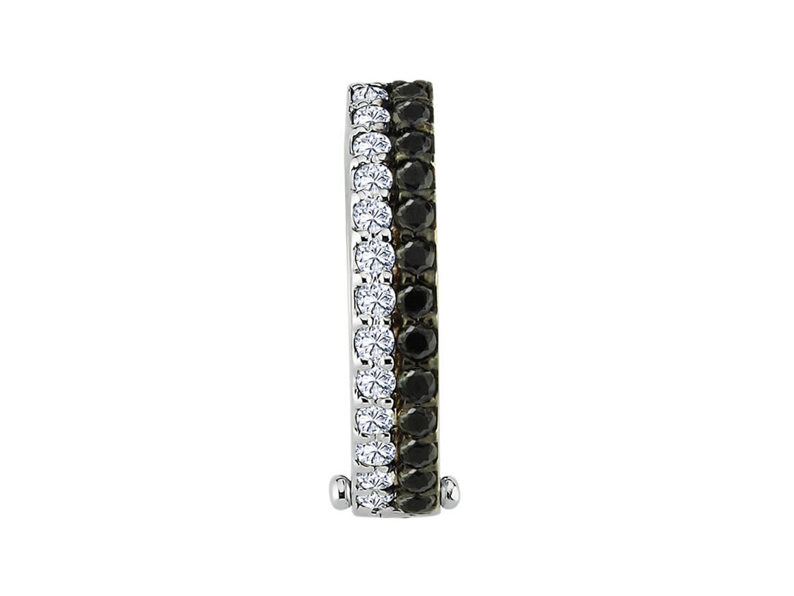 double-breasted men's hoop earrings in 585 14 K white gold