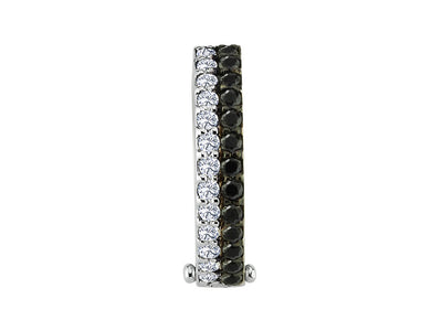 double-breasted men's hoop earrings in 585 14 K white gold