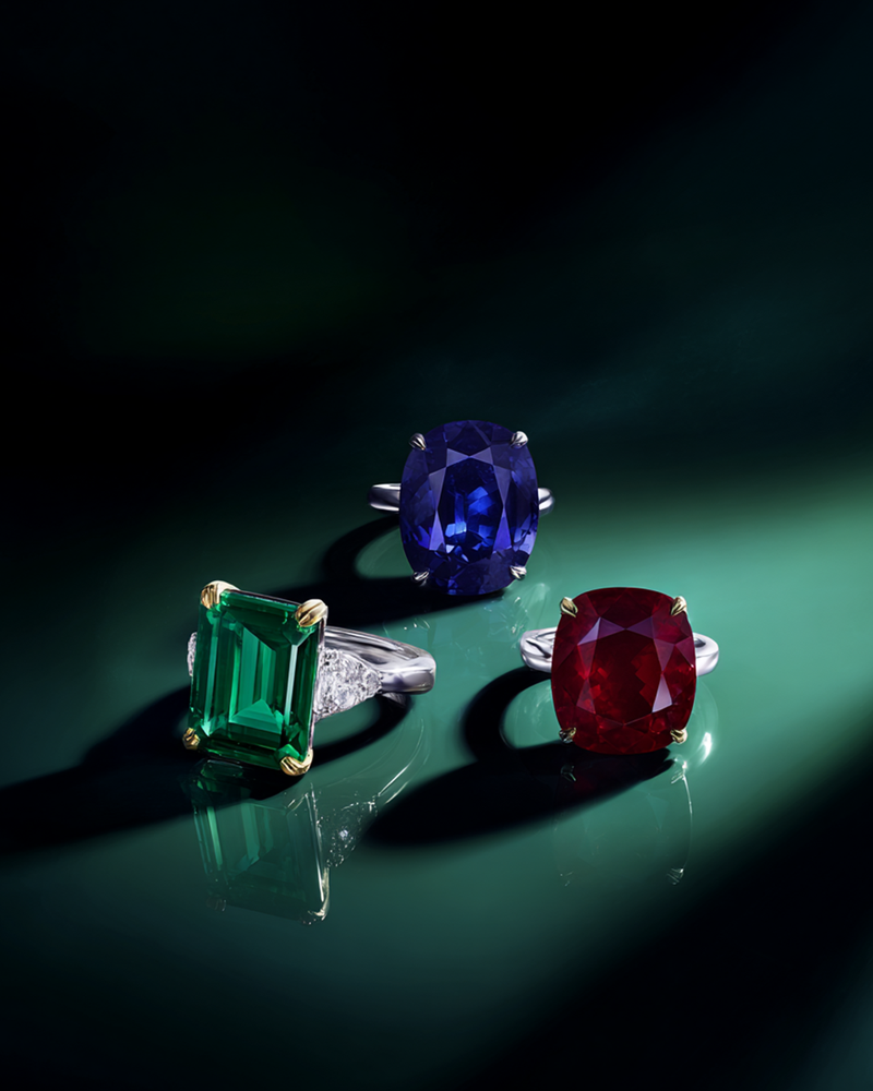 Colored gemstone rings