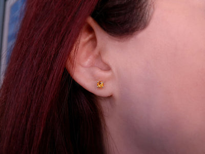 0.50 carat citrine solitaire earrings