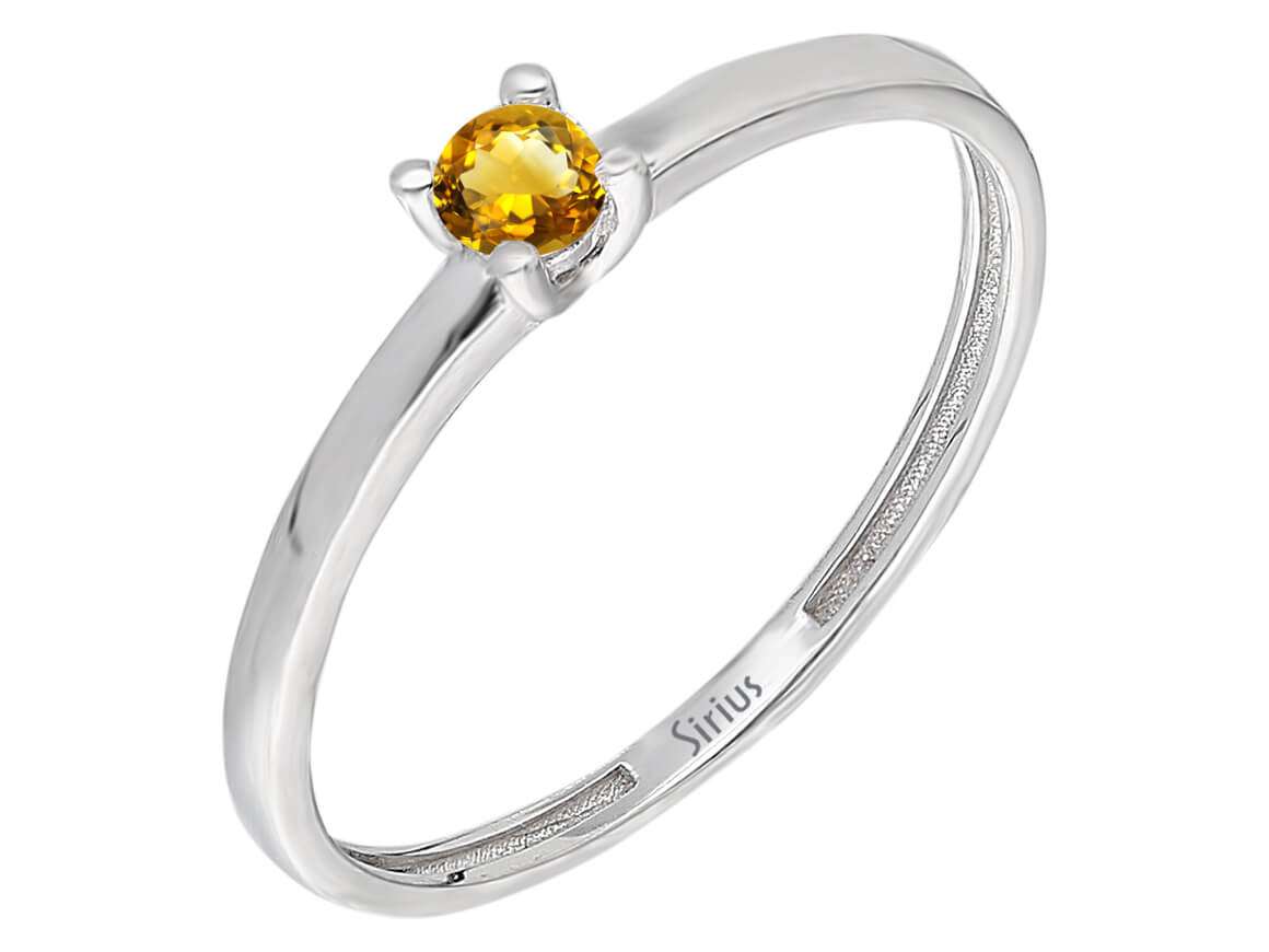 Solitärring mit Citrin – handgefertigter Diamantschmuck aus Feingold | Sirius Diamant