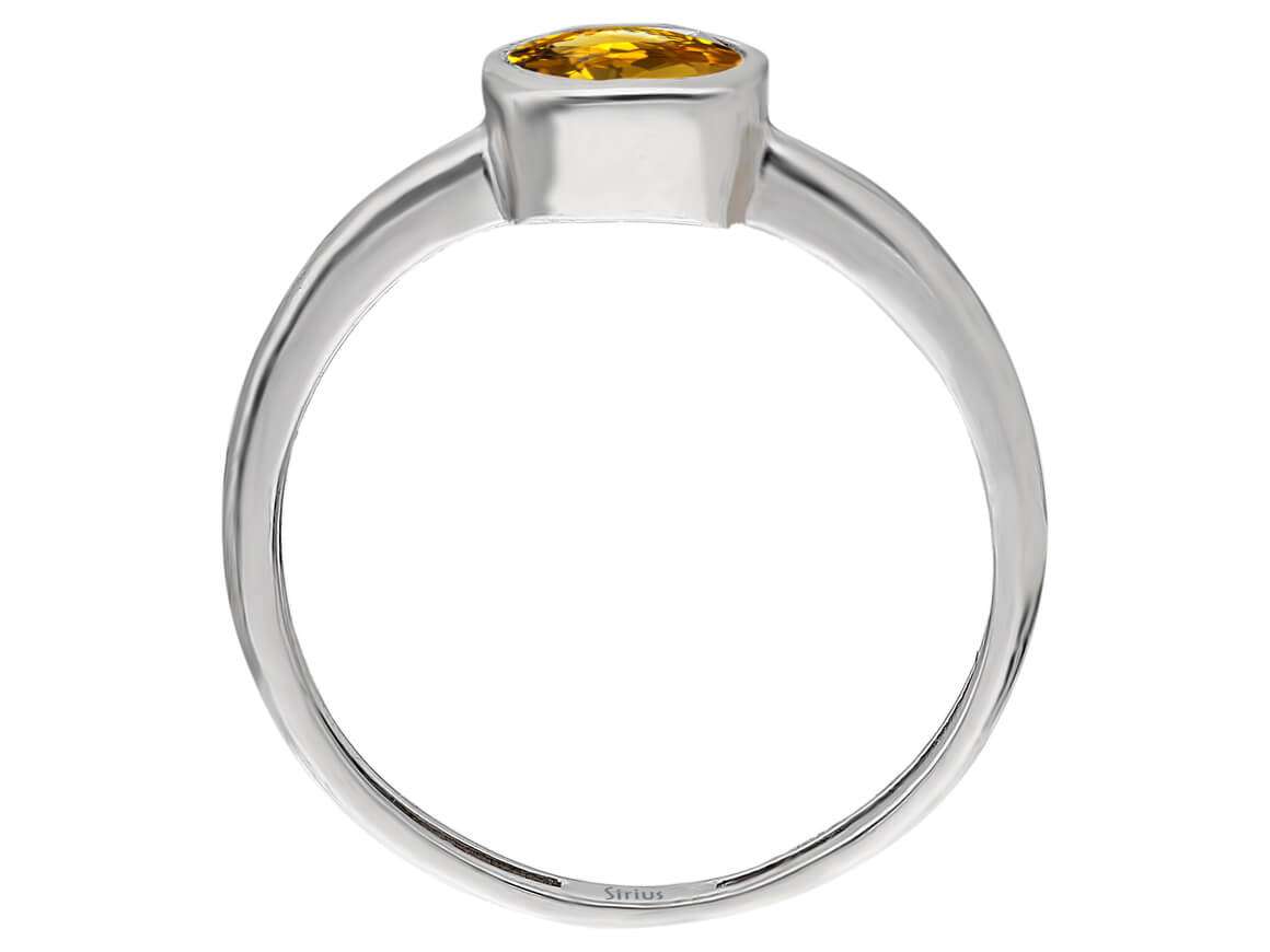 Citrin Solitärring - handgefertigter Diamantschmuck aus Feingold | Sirius Diamant