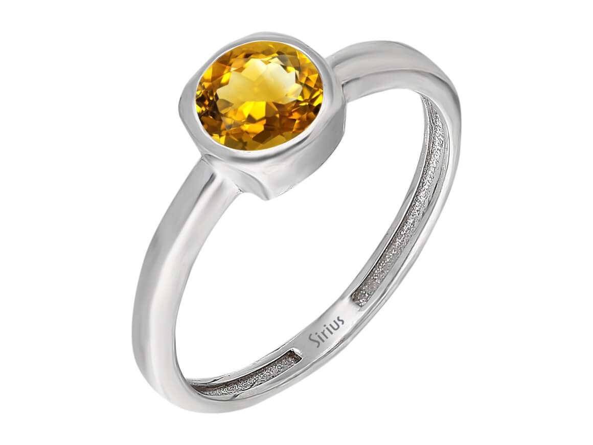 Citrine solitaire ring