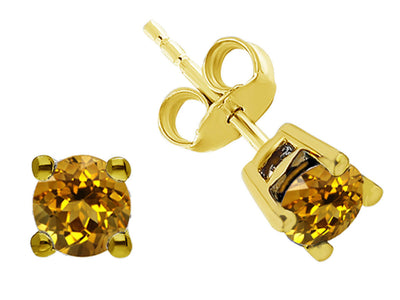 0.50 carat citrine solitaire earrings