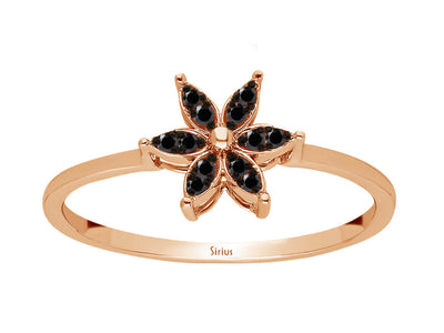 Black Diamond Crocus Flower Ring