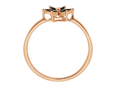 Black Diamond Crocus Flower Ring