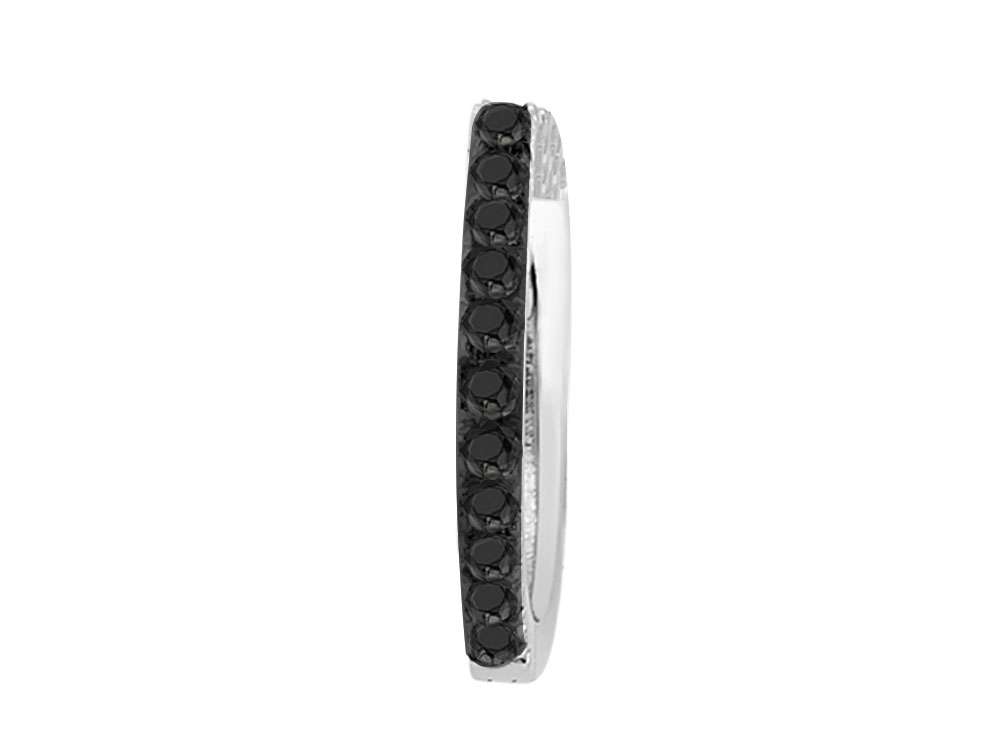0,18 Carat Schwarz Diamant Herren Creolen in 585er 14K Gold