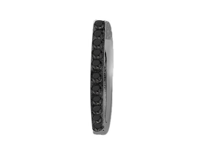 0.18 carat black diamond men's hoop earrings in 585 14 K white gold 