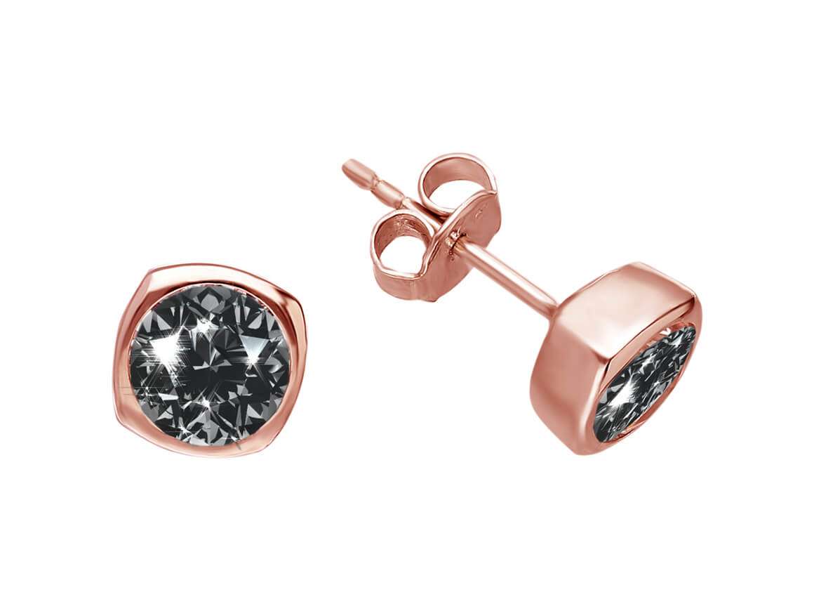 0,50 Karat Ohrringe mit schwarzem Diamanten - handgefertigter Diamantschmuck aus Feingold | Sirius Diamant