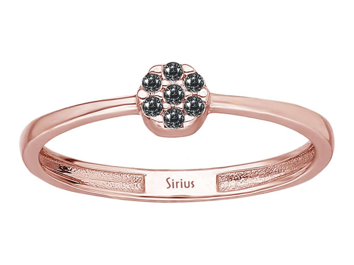 0,10 Karat Ring mit schwarzem Diamanten - handgefertigter Diamantschmuck aus Feingold | Sirius Diamant