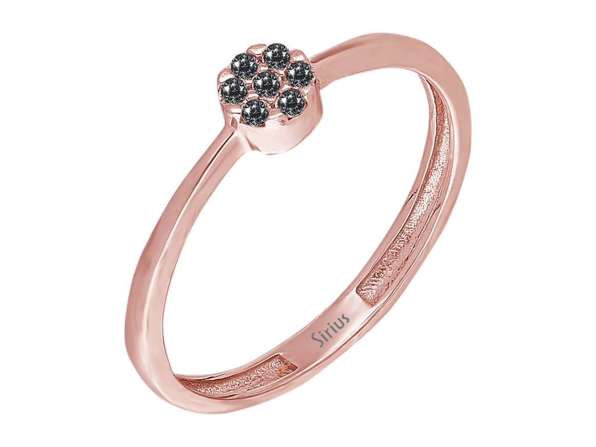 0,10 Karat Ring mit schwarzem Diamanten - handgefertigter Diamantschmuck aus Feingold | Sirius Diamant
