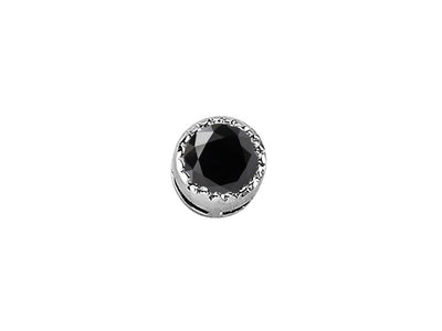 0.16 Carat Black Diamond Solitaire Men's Earring in 14 K White Gold