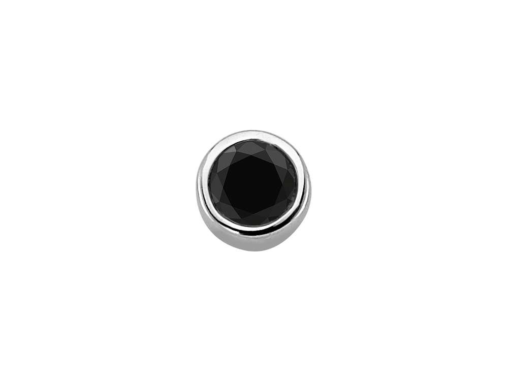 0.15 Carat Black Diamond Solitaire Men's Earring in 14K White Gold