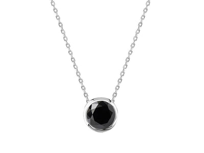 0.28 carat black diamond solitaire necklace