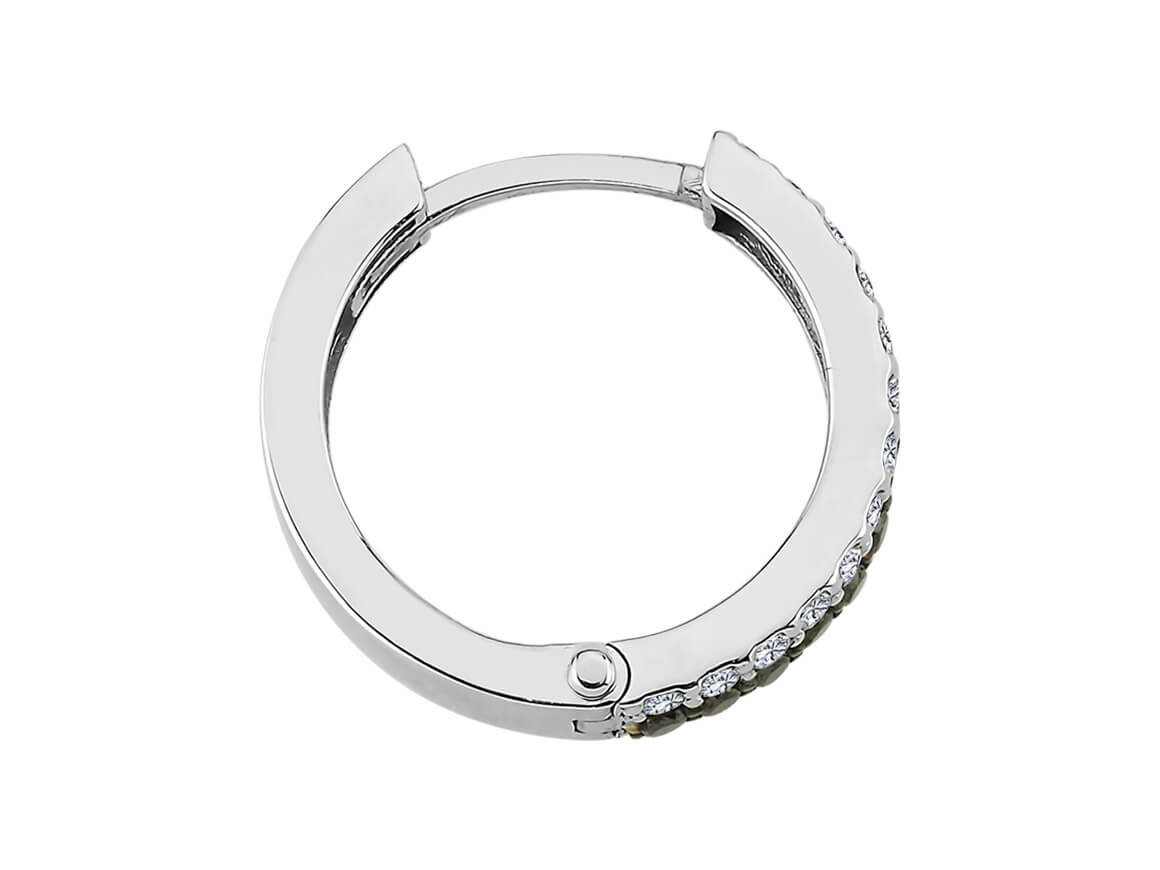 double-breasted men's hoop earrings in 585 14 K white gold