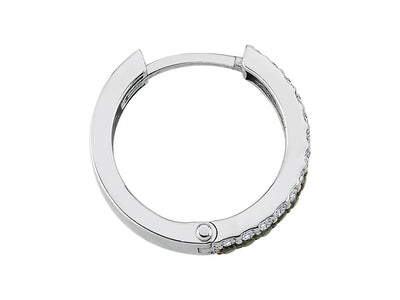 double-breasted men's hoop earrings in 585 14 K white gold