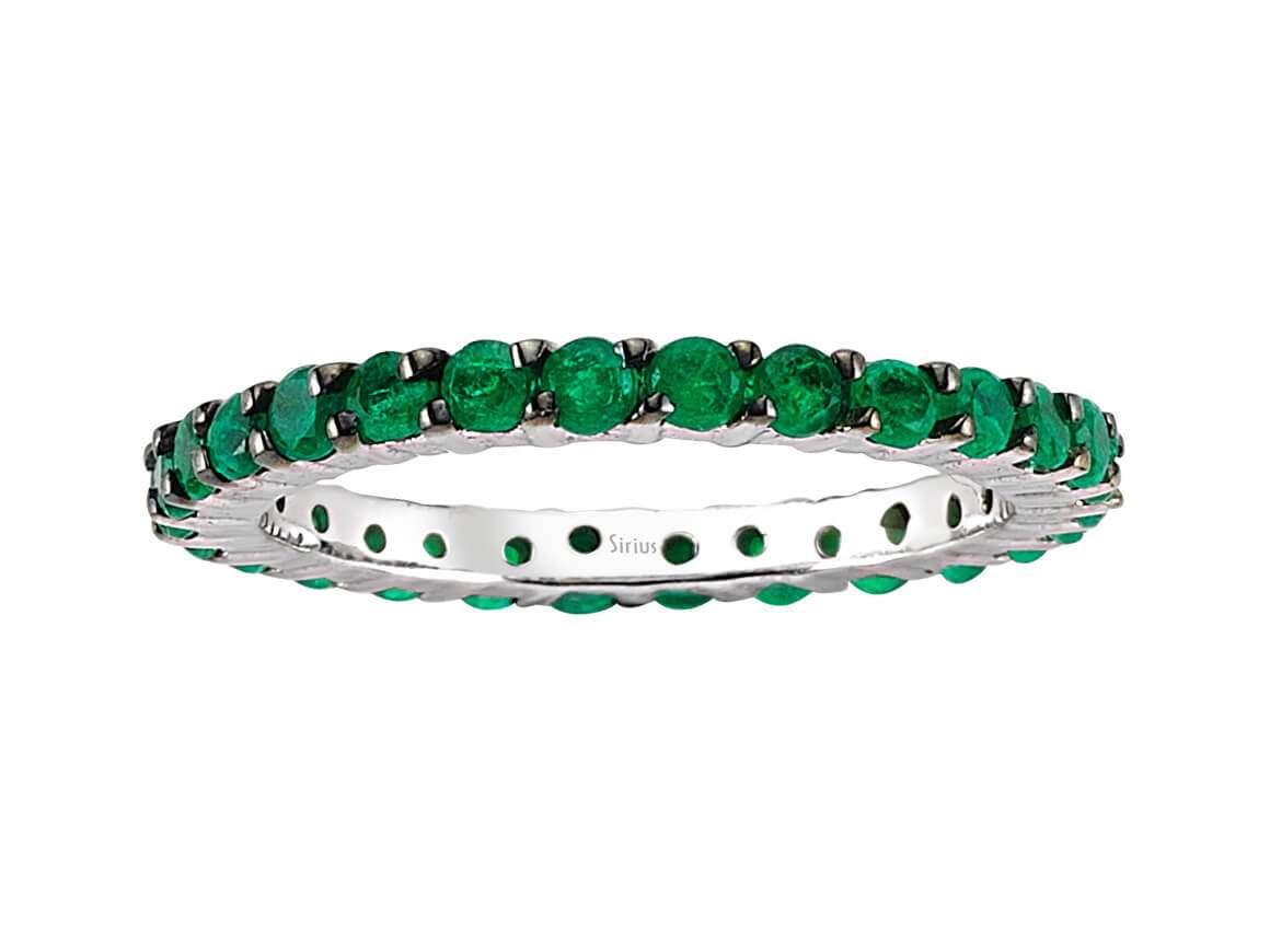 1.56 carat emerald all-around alliance in 585 14 carat white gold