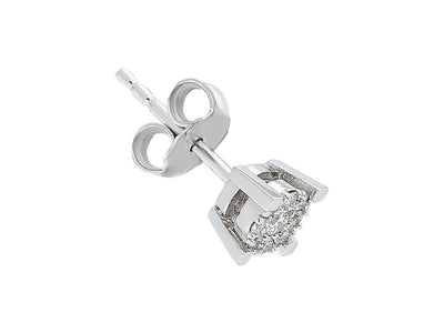 0.30 Carat Effect 9 Diamond Men's Stud Earrings in 8 K White Gold