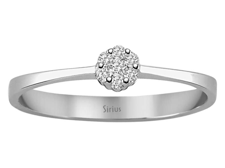 0,25 Karat Diamant Solitaire Effekt Ring in 8 K Weißgold - handgefertigter Diamantschmuck aus Feingold | Sirius Diamant