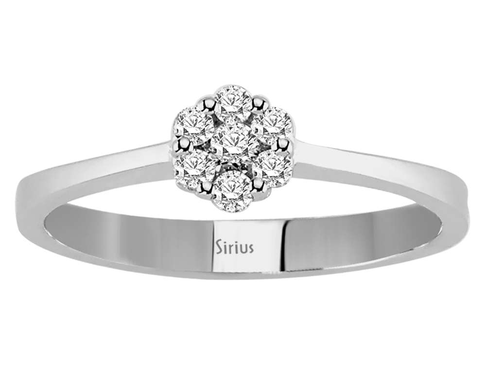 0,50 Karat Diamant Solitär Effekt Ring in 8 K Weißgold - handgefertigter Diamantschmuck aus Feingold | Sirius Diamant