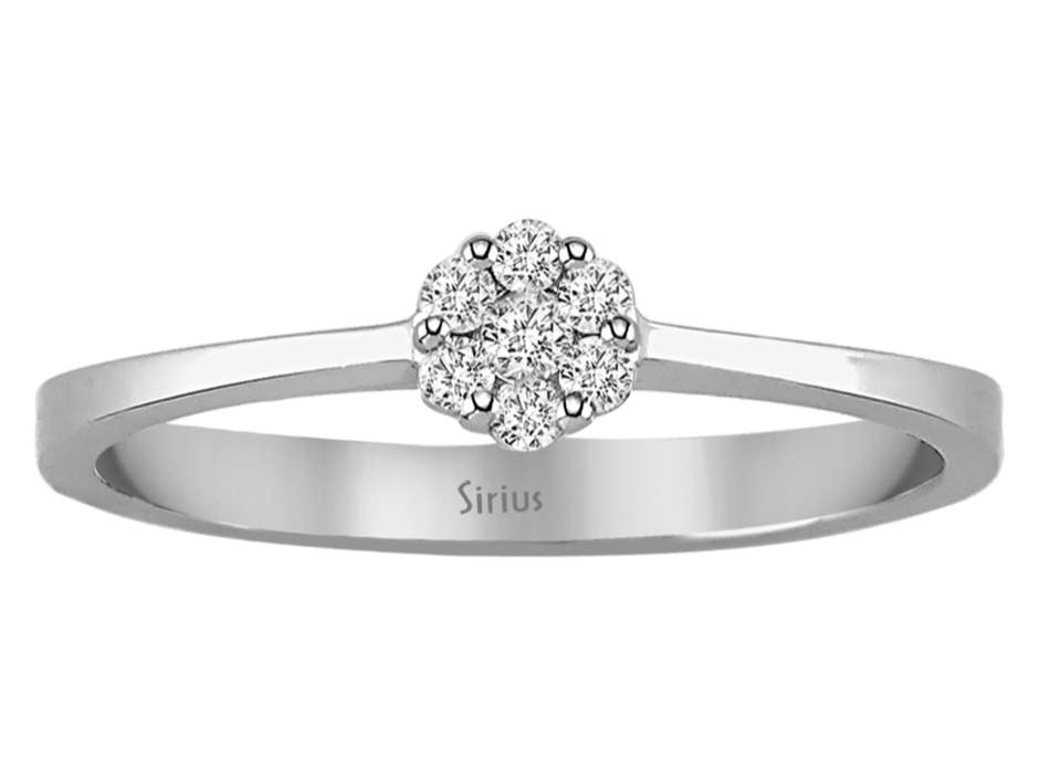 0,30 Karat Diamant Solitär Effekt Ring in 333er 8 K Weißgold - handgefertigter Diamantschmuck aus Feingold | Sirius Diamant