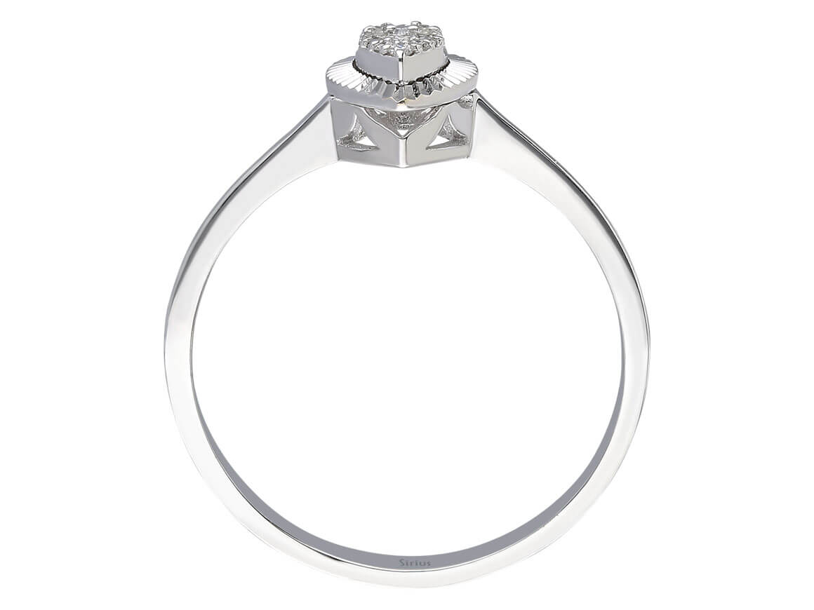 Baguette Diamant Wassertropfen Ring - handgefertigter Diamantschmuck aus Feingold | Sirius Diamant