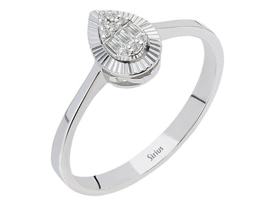 Baguette Diamond Waterdrop Ring