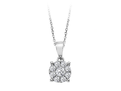 1.50 carat diamond solitaire effect necklace in 8 K white gold