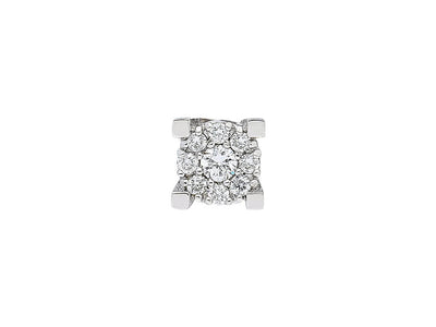0.30 Carat Effect 9 Diamond Men's Stud Earrings in 8 K White Gold
