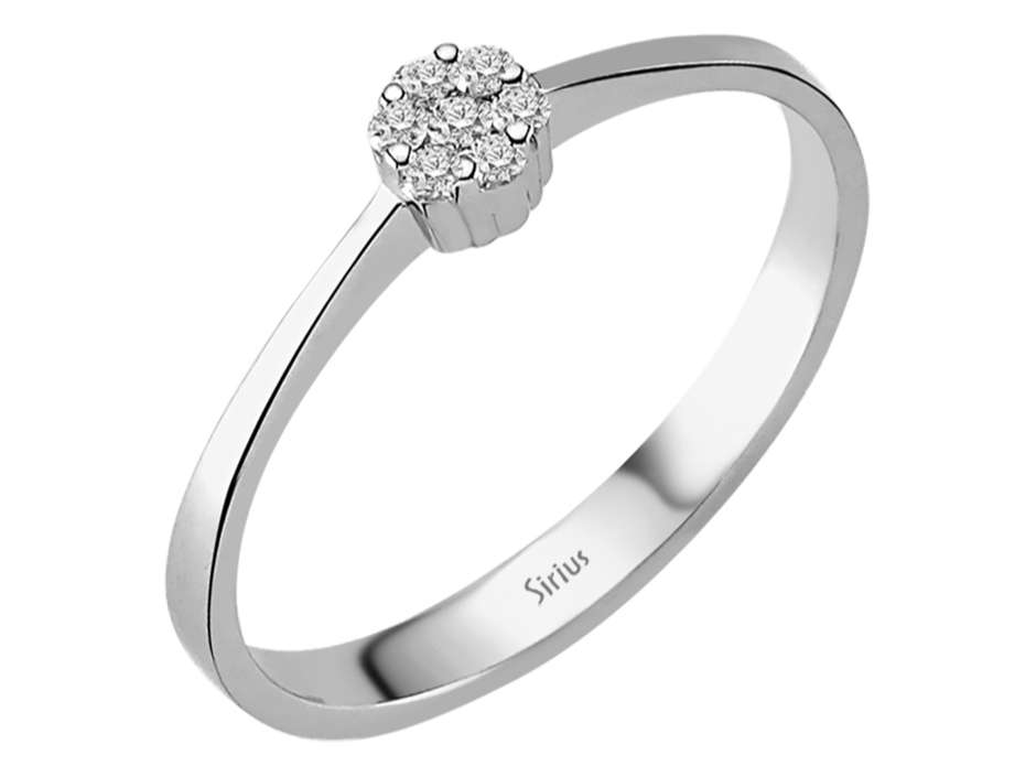 0,25 Karat Diamant Solitaire Effekt Ring in 8 K Weißgold - handgefertigter Diamantschmuck aus Feingold | Sirius Diamant