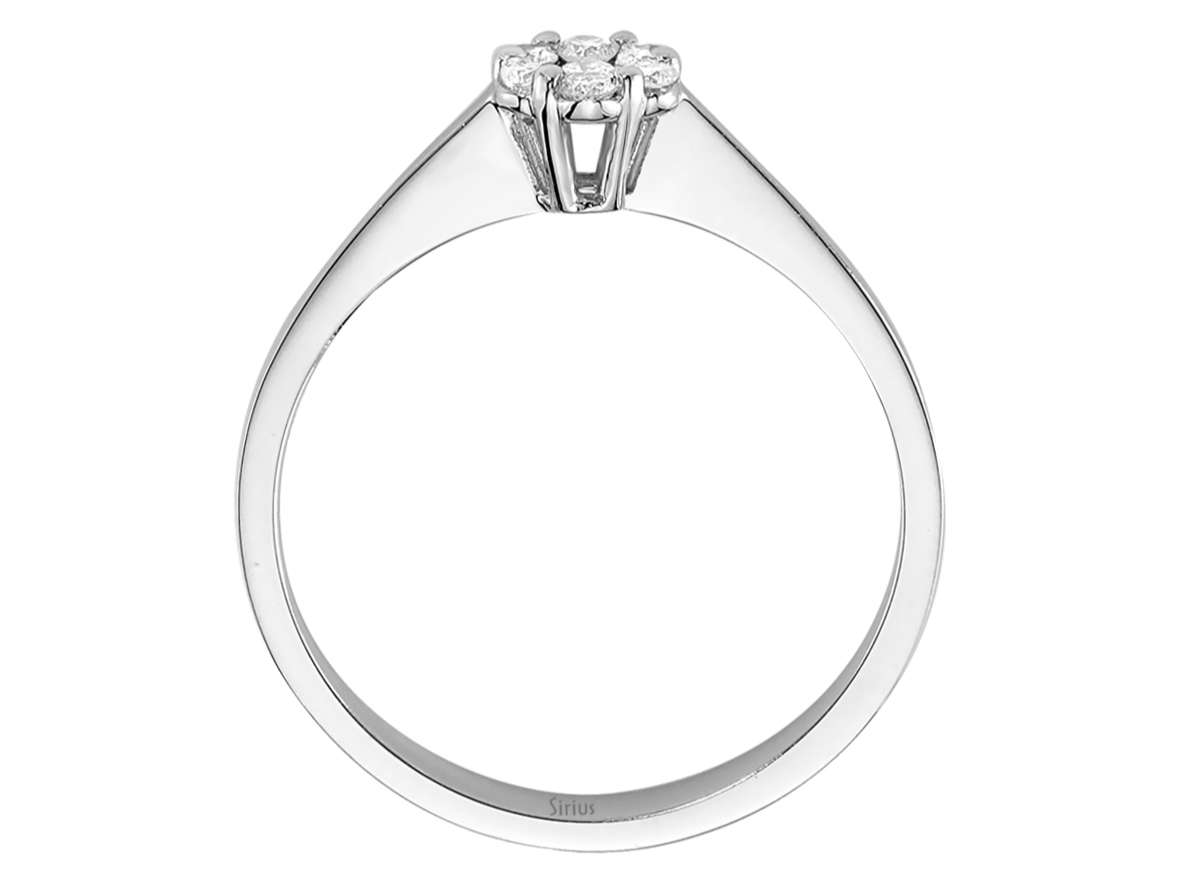 0,50 Karat Diamant Solitär Effekt Ring in 8 K Weißgold - handgefertigter Diamantschmuck aus Feingold | Sirius Diamant