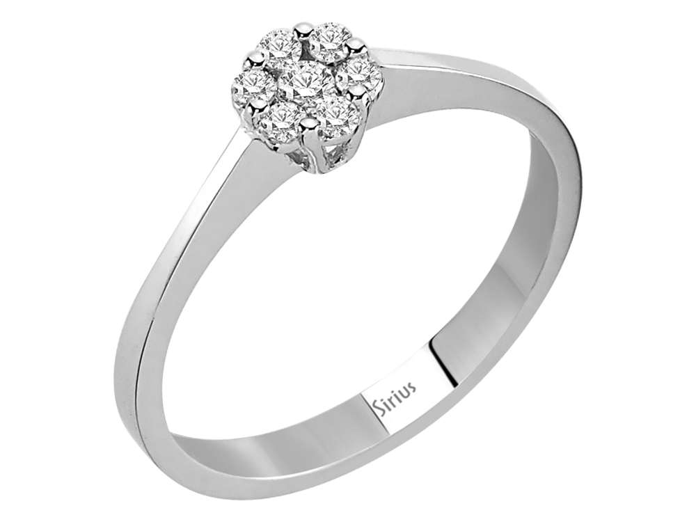 0,50 Karat Diamant Solitär Effekt Ring in 8 K Weißgold - handgefertigter Diamantschmuck aus Feingold | Sirius Diamant
