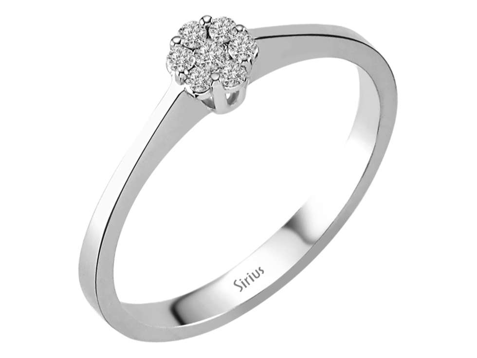 0,30 Karat Diamant Solitär Effekt Ring in 333er 8 K Weißgold - handgefertigter Diamantschmuck aus Feingold | Sirius Diamant