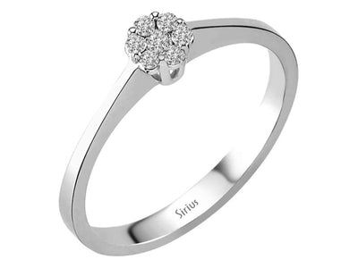 0.30 carat diamond solitaire effect ring in 333 8 K white gold