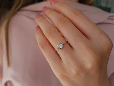 0.30 Carat Heart Cut Diamond Solitaire Effect Ring