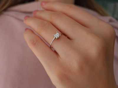 0.30 Carat Heart Cut Diamond Solitaire Effect Ring