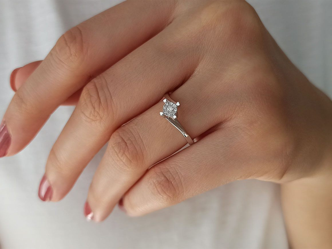 Bague solitaire en diamant effet 0,50 carat