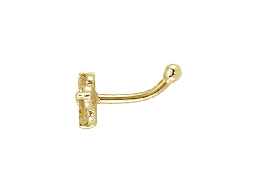 0.10 carat diamond tria nose piercing in 585 14 K yellow gold - 7 mm