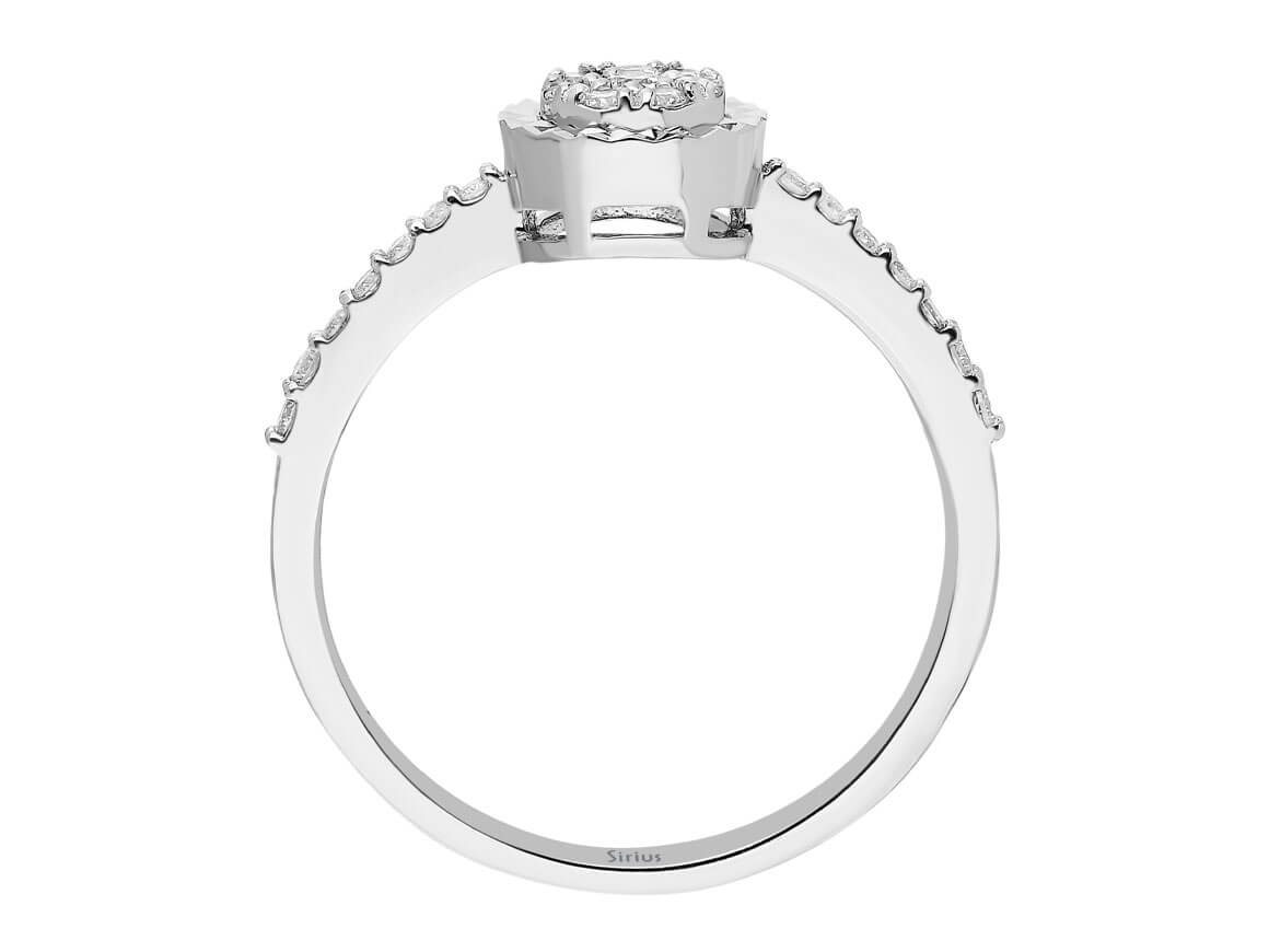 0,23 Carat Diamant Coronet Sollitär Ring - handgefertigter Diamantschmuck aus Feingold | Sirius Diamant