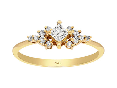 Total 0.32 carat diamond princess solitaire ring